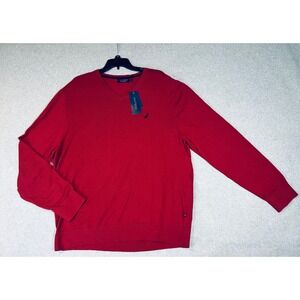 Nautica Navtech Men's Red V-Neck Deck Sweater Size XXL Lightweight NEW